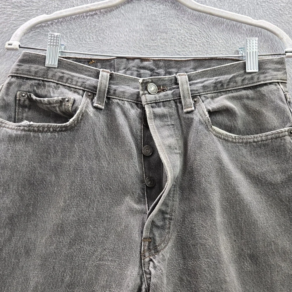 VINTAGE Levi's 501 Men Jeans 33x32 Gray Denim Straight Original Button Fly READ